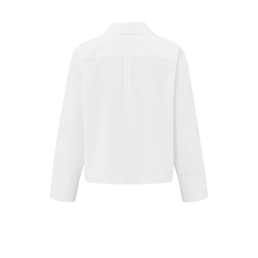 YAYA Langarmbluse mit Knopfdetails White