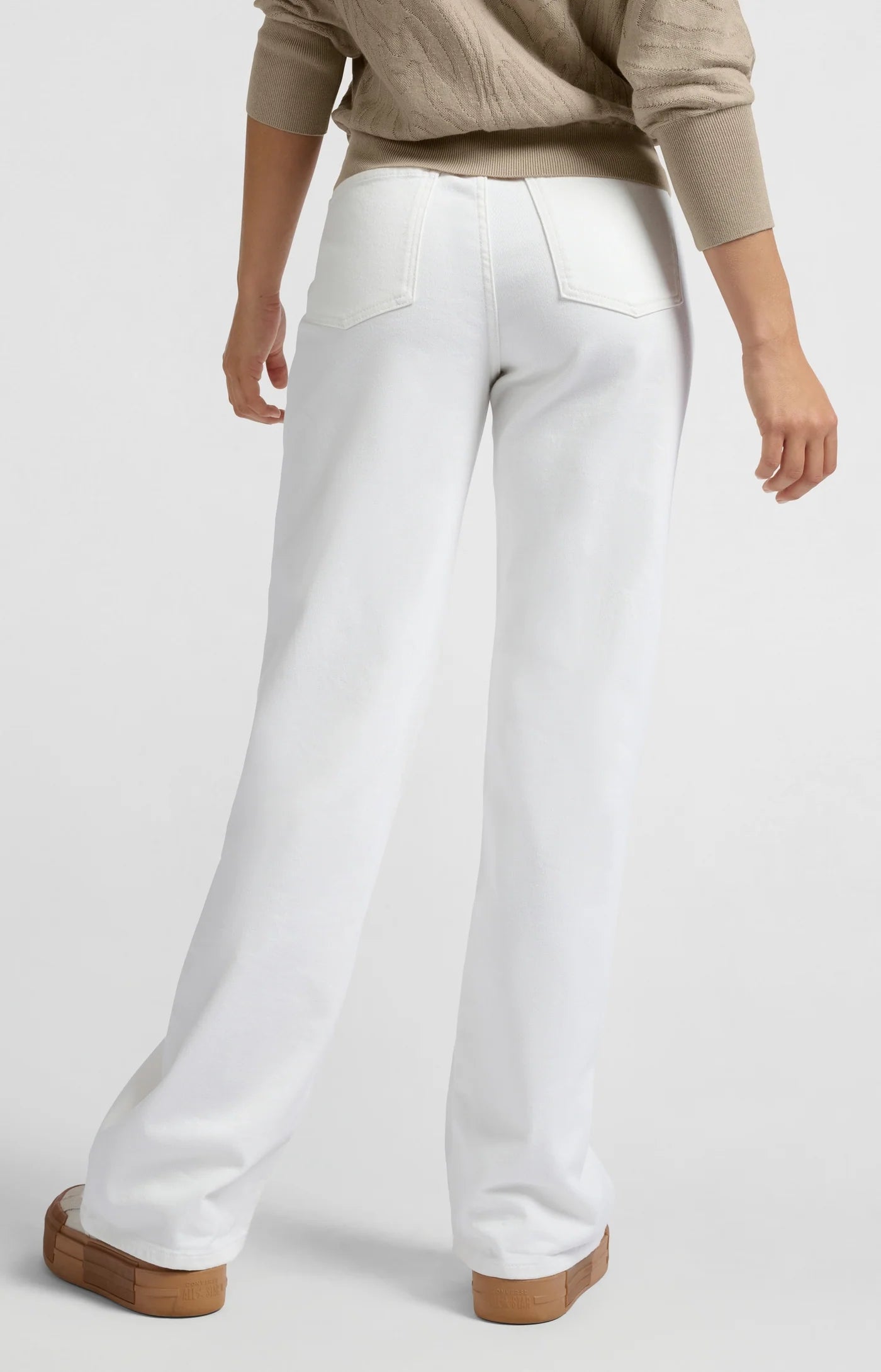 YAYA Jeans mit weitem Bein Offwhite