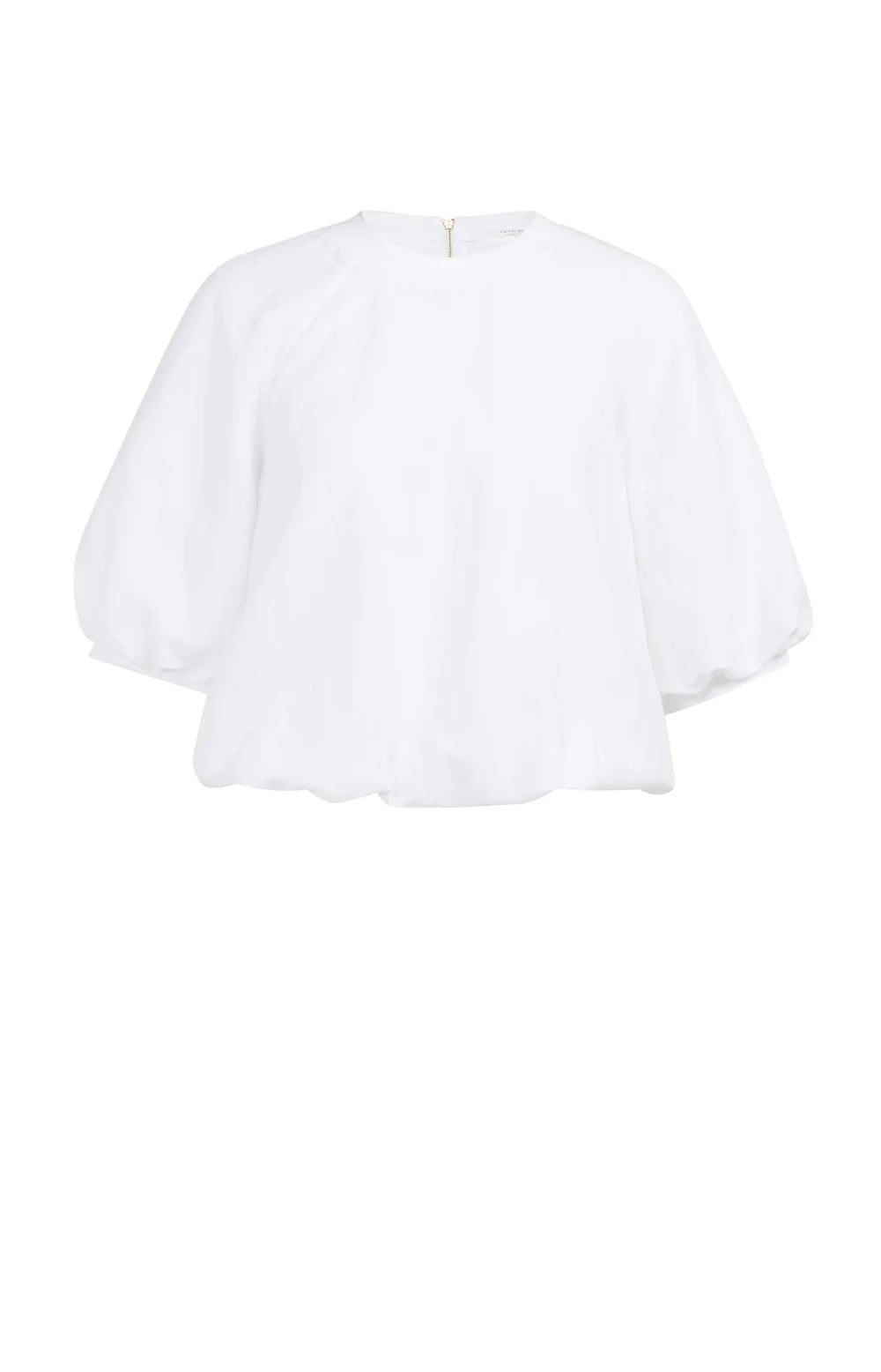 YAYA T-Shirt mit Ballonärmel und Reißverschluss Pure White