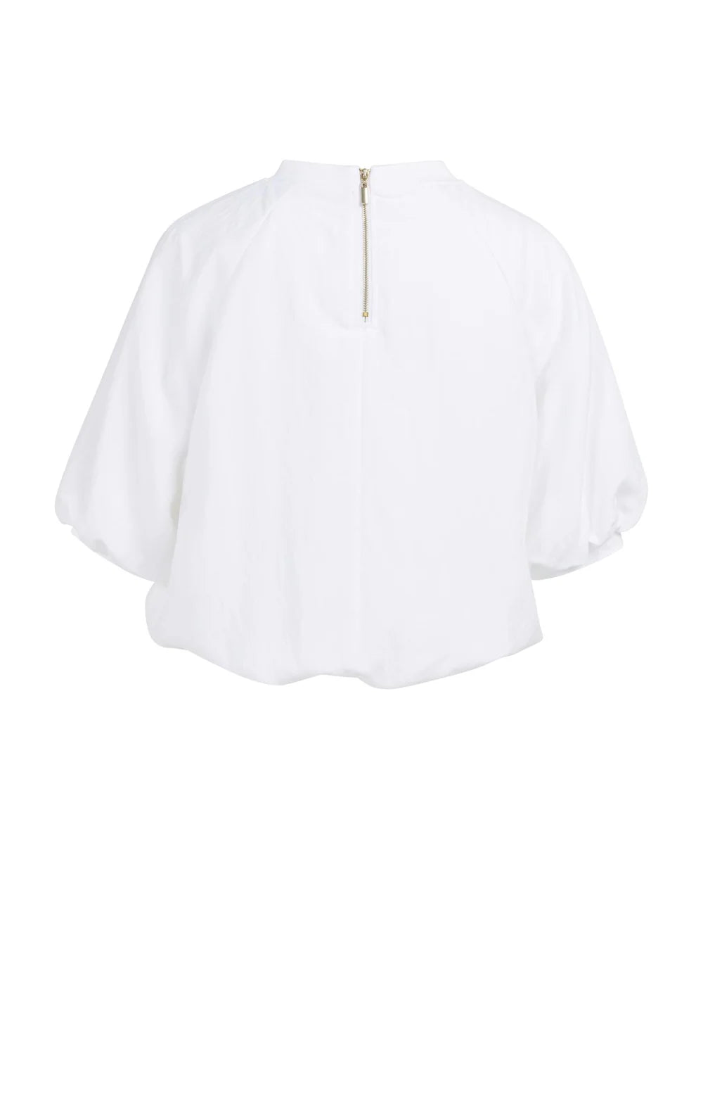 YAYA T-Shirt mit Ballonärmel und Reißverschluss Pure White