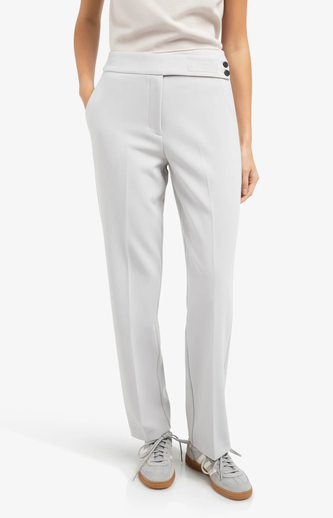 YAYA Hose mit asymetrischen Bund Steel Wool Grey