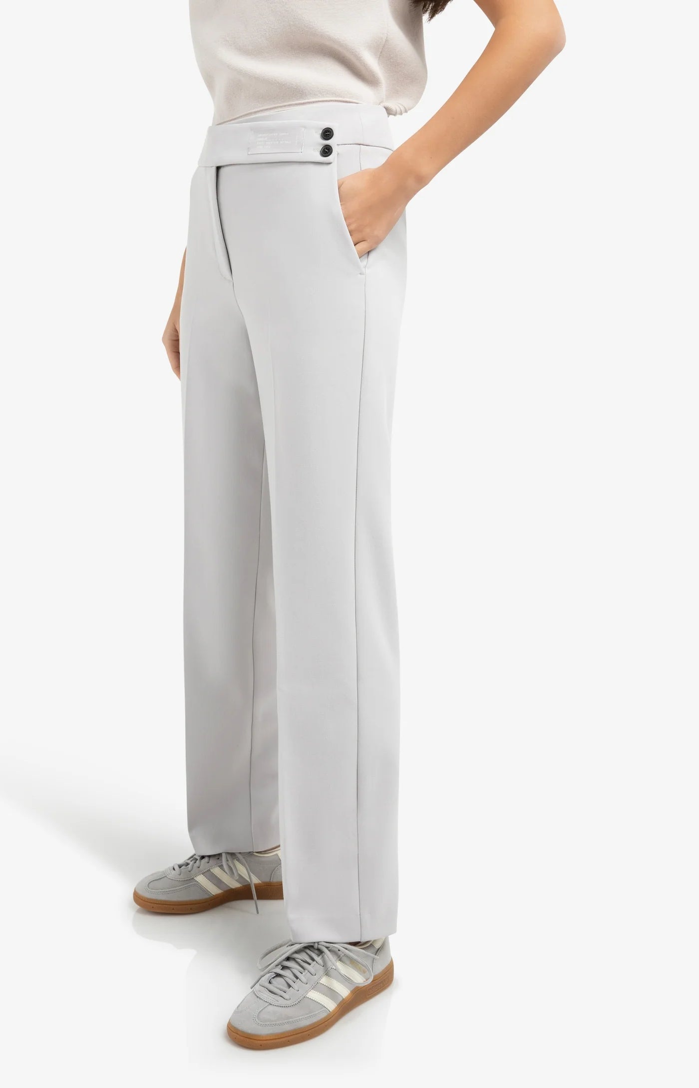 YAYA Hose mit asymetrischen Bund Steel Wool Grey