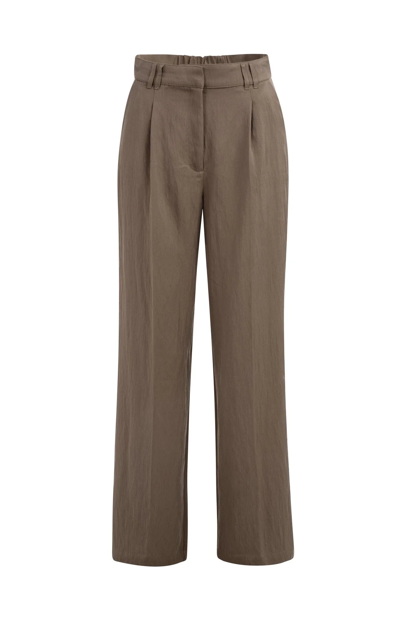 YAYA Bundfaltenhose mit weitem Bein - Washed Brown