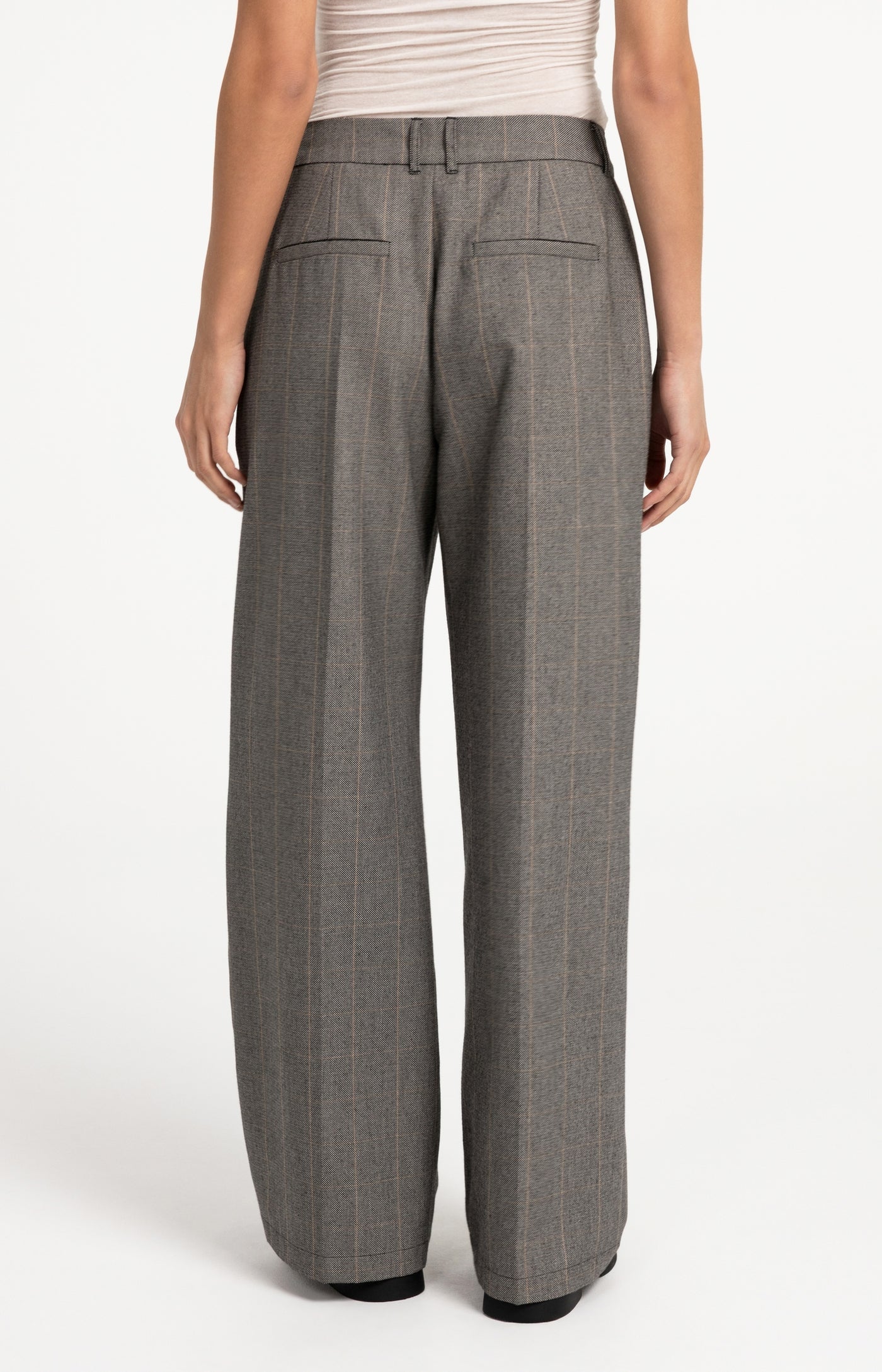 YAYA Karierte Hose mit weitem Bein - Hole Black Dessin