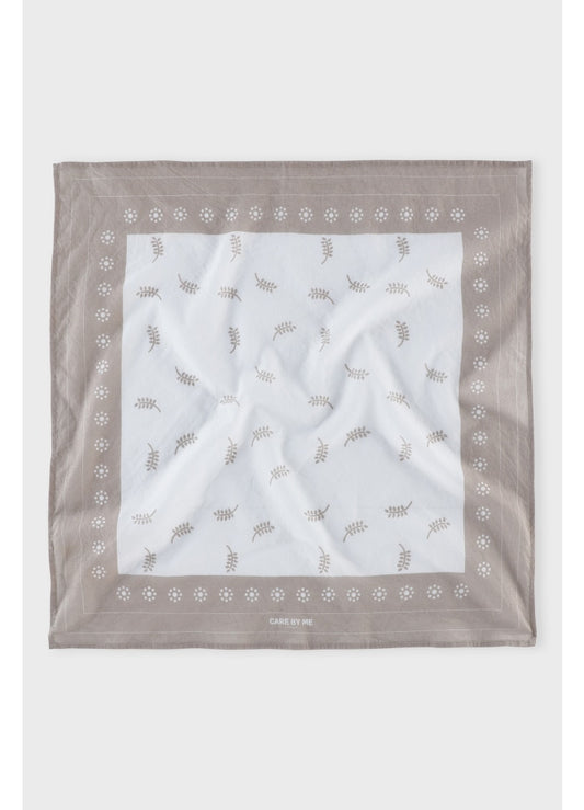 CARE BY ME Wheat Scarf - Voile Schal White/ Sand Print