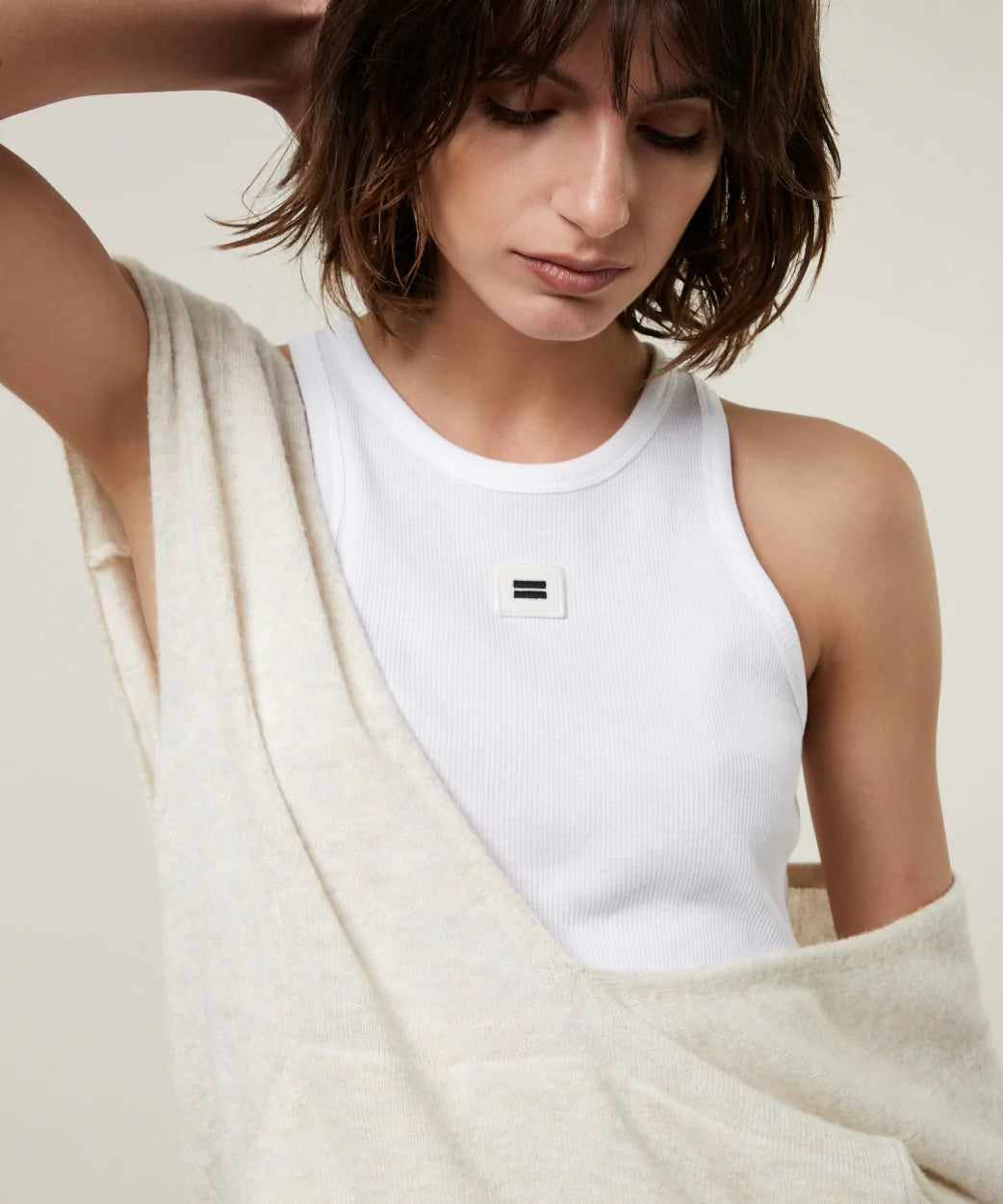 10DAYS AMSTERDAM Tank Rib Top white