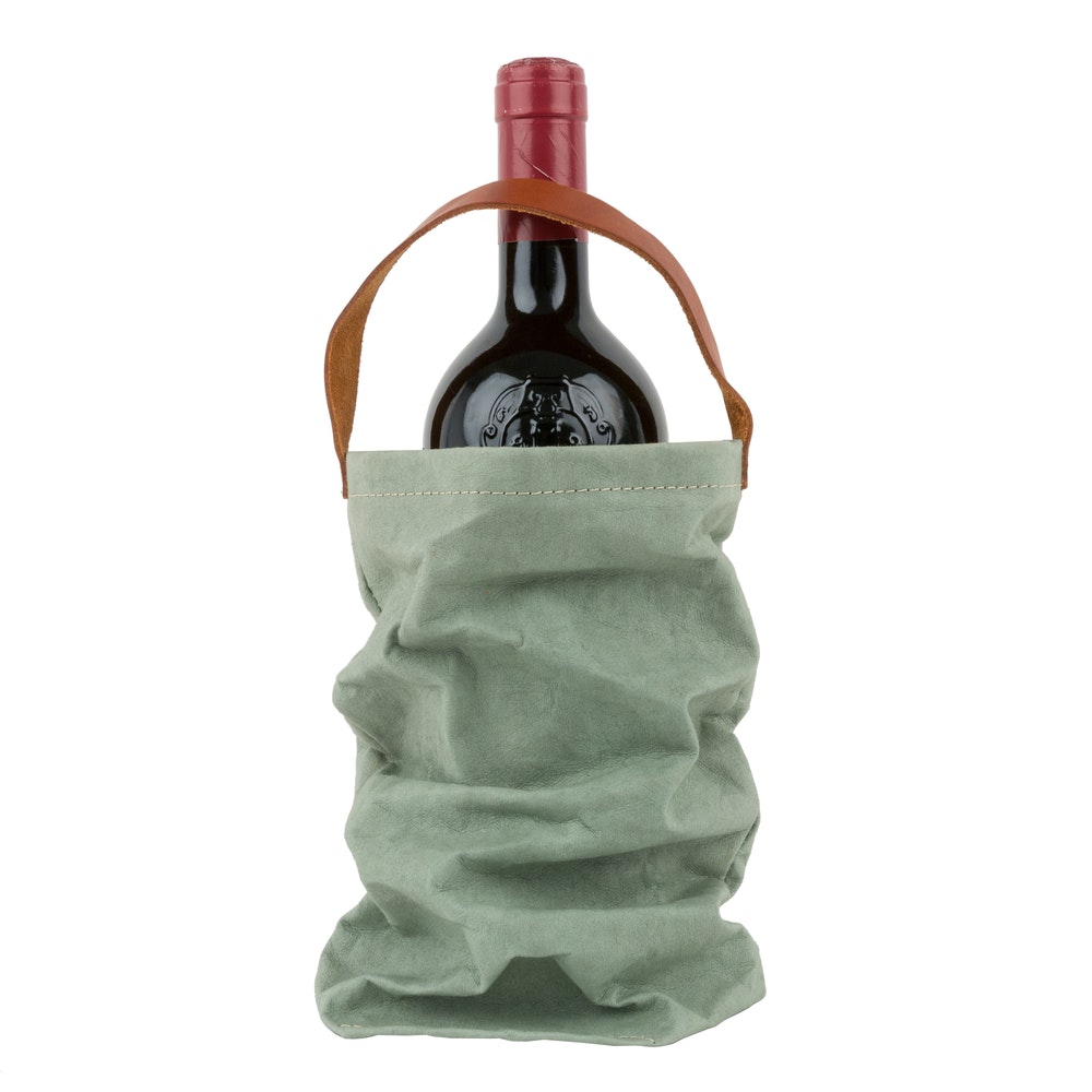 UASHMAMA Wine Bag mit Lederhenkel