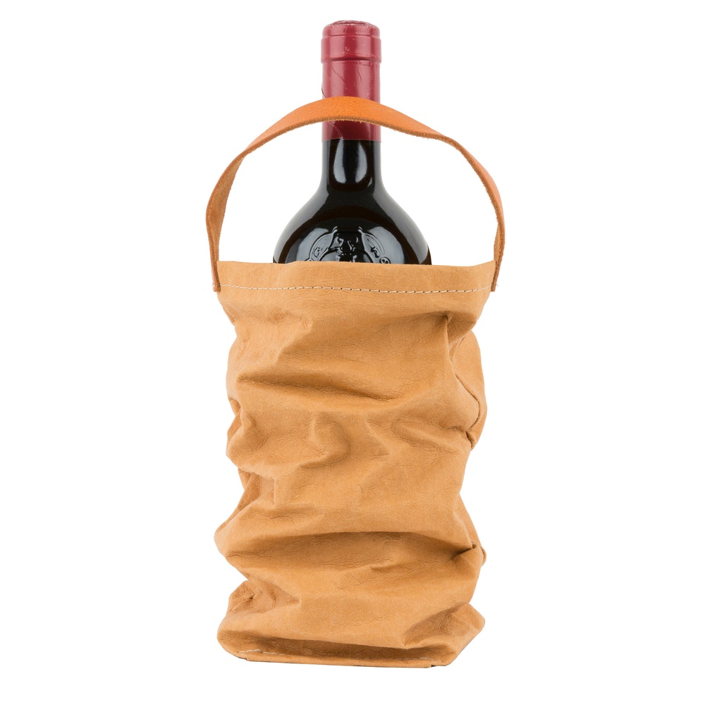 UASHMAMA Wine Bag mit Lederhenkel