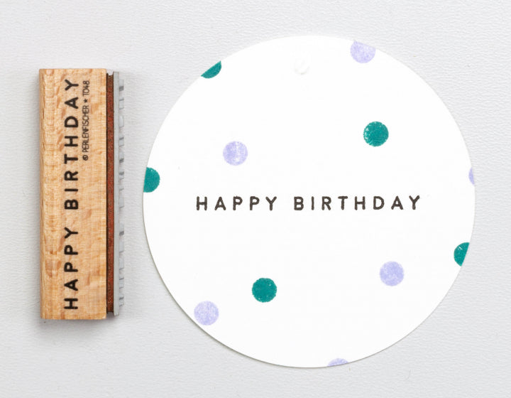 PERLENFISCHER Stempel Happy Birthday klassisch T005