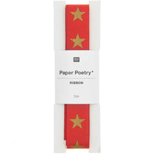 Lade das Bild in den Galerie-Viewer, RICO DESIGN Taftband Sterne rot
