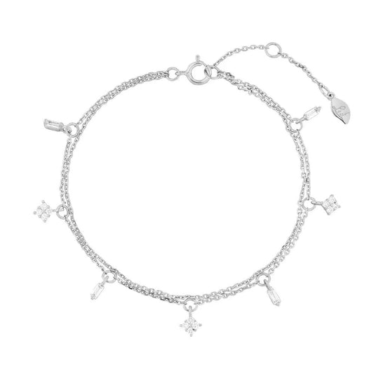 LEAF Armkette Crystal Sterlingsilber