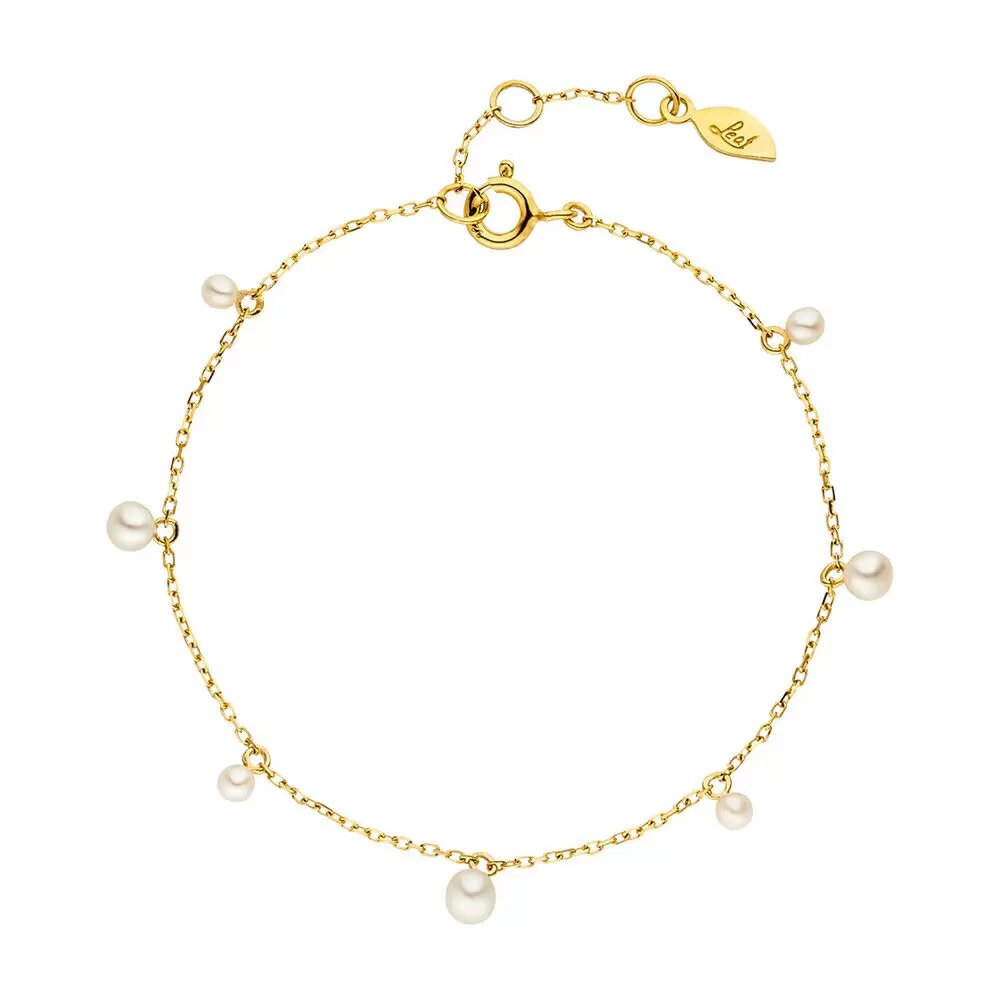 LEAF Armkette Perlen Gelbgold