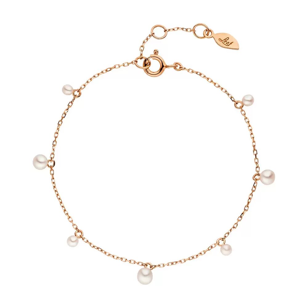 LEAF Armkette Perlen Rosegold
