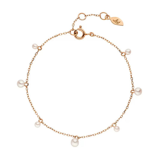LEAF Armkette Perlen Rosegold
