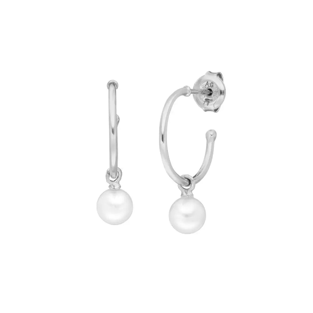 LEAF Creolen Flying Pearl Sterlingsilber