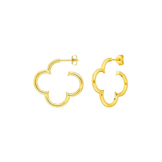 LEAF Creolen Kleeblatt Gelbgold klein