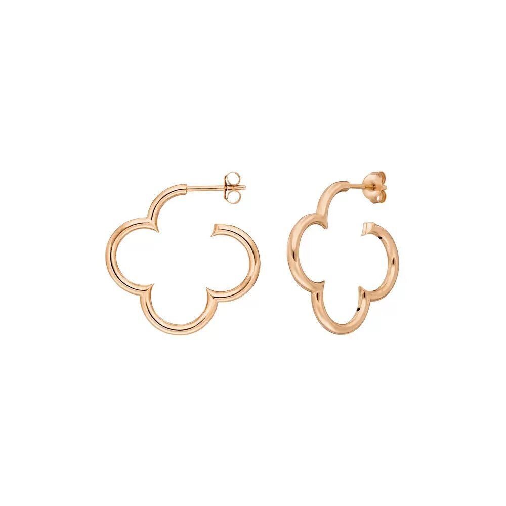 LEAF Creolen Kleeblatt Rosegold klein