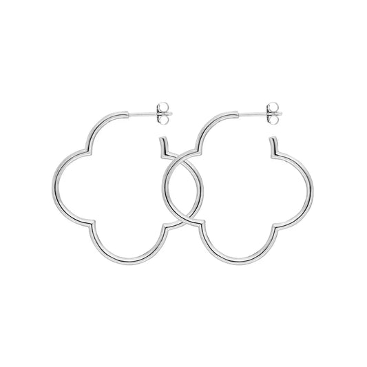 LEAF Creolen Kleeblatt  Medium Sterlingsilber