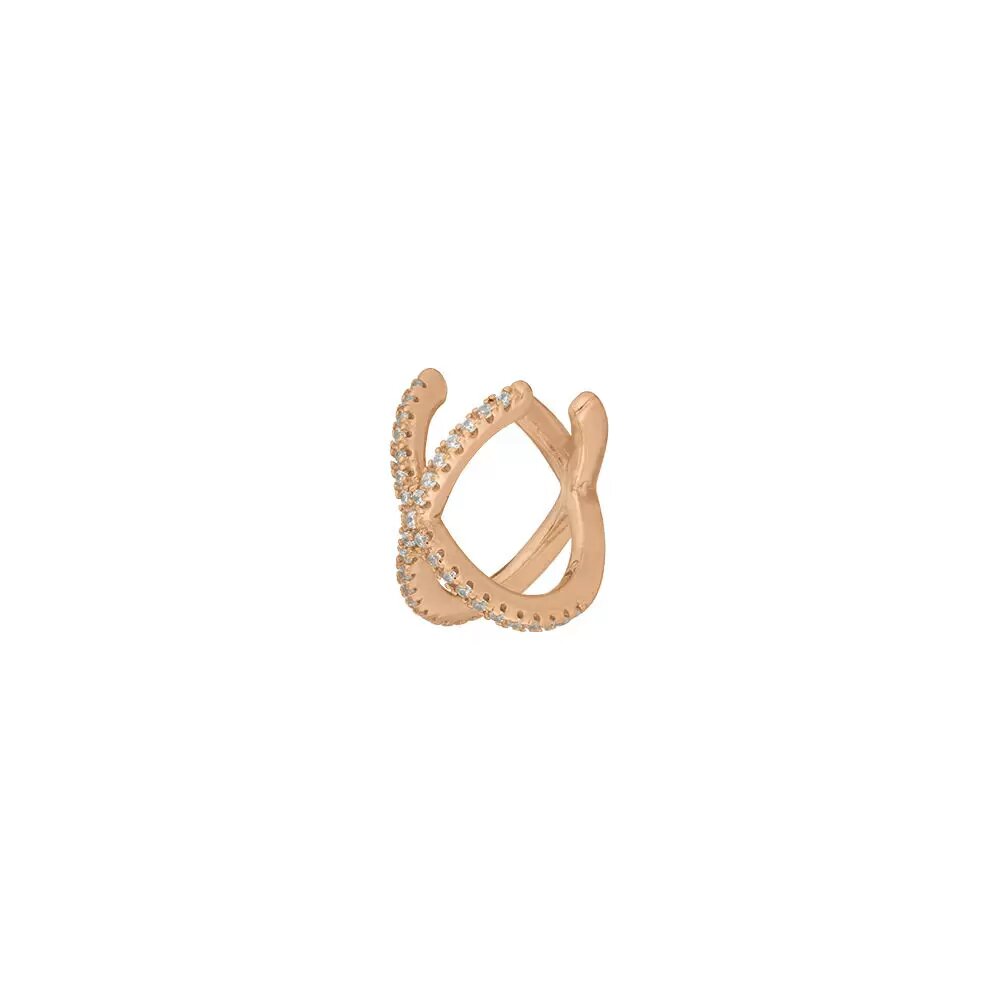 LEAF Earcuff Cross Rosegold
