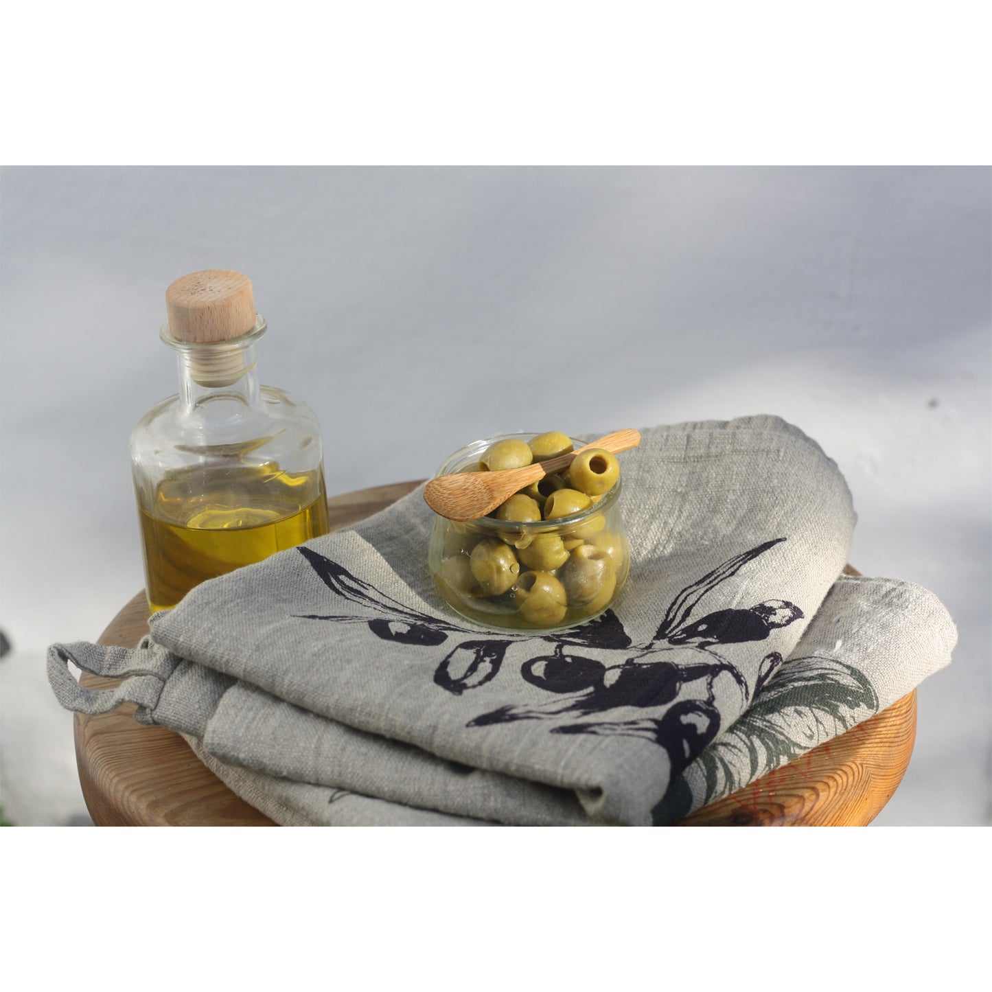 FROHSTOFF Geschirrtuch Leinen Olive