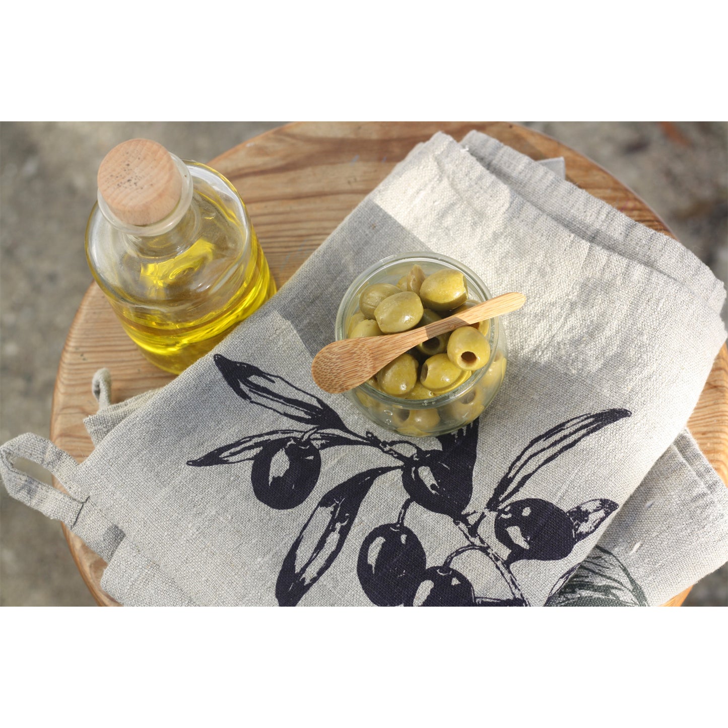 FROHSTOFF Geschirrtuch Leinen Olive