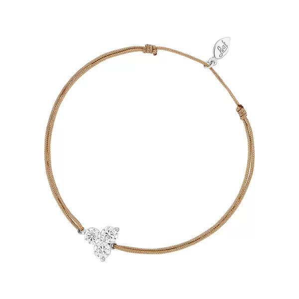 LEAF Glücksarmband beige - 3 Zirkonia Sterlingsilber