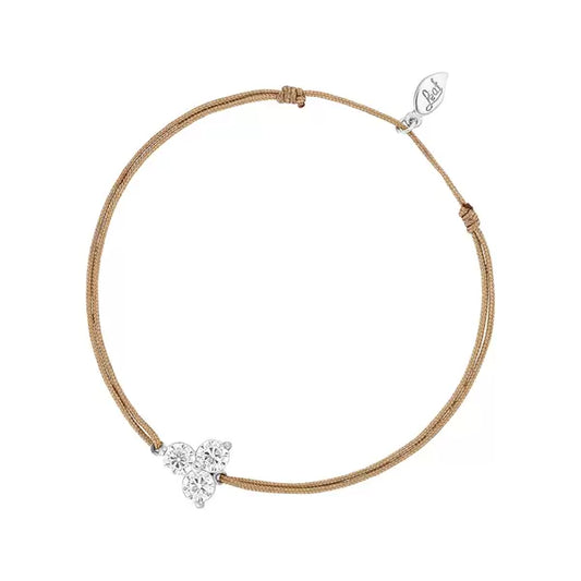 LEAF Glücksarmband beige - 3 Zirkonia Sterlingsilber