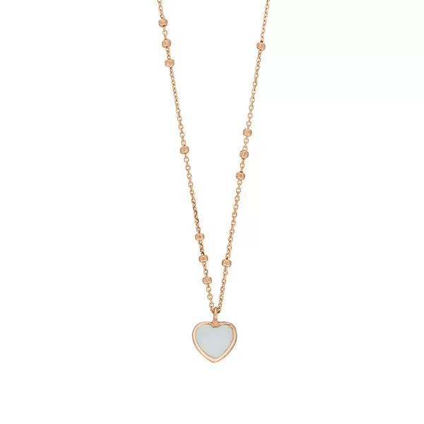 LEAF Halskette Valentine Aqua Calcedon Rosegold