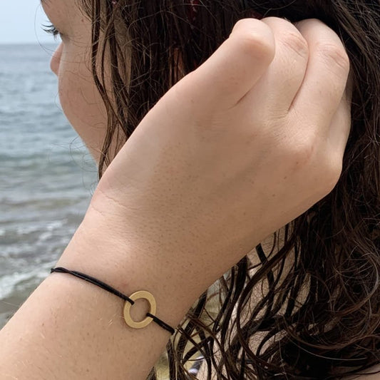 SUSICALA Armband Hoop S Gold Plated  - Golden Brown CABH2-01