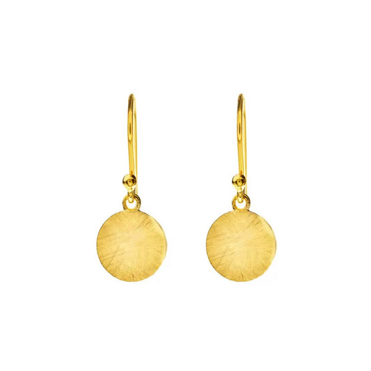 LEAF Ohrhänger Plättchen Gelbgold klein