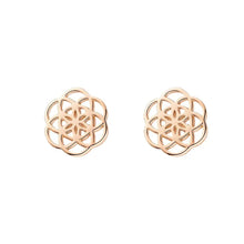 Lade das Bild in den Galerie-Viewer, LEAF Ohrstecker Flower of Life Rosegold
