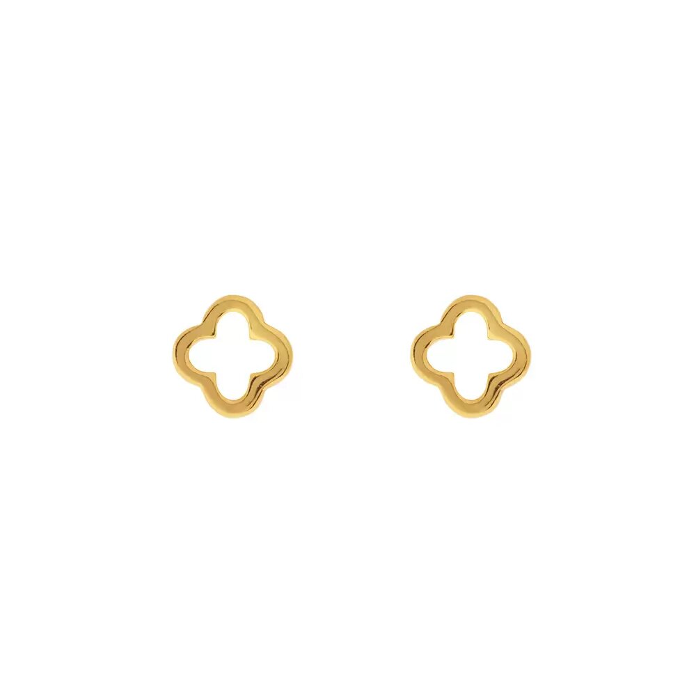 LEAF Ohrstecker Kleeblatt Mini Gelbgold