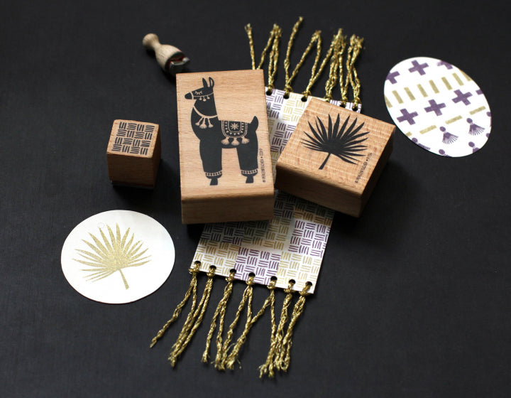 PERLENFISCHER Stempel Palmenblatt