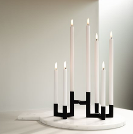 UYUNI Stabkerzen im 2-er Set mit Timer Nordic White 25,5 cm