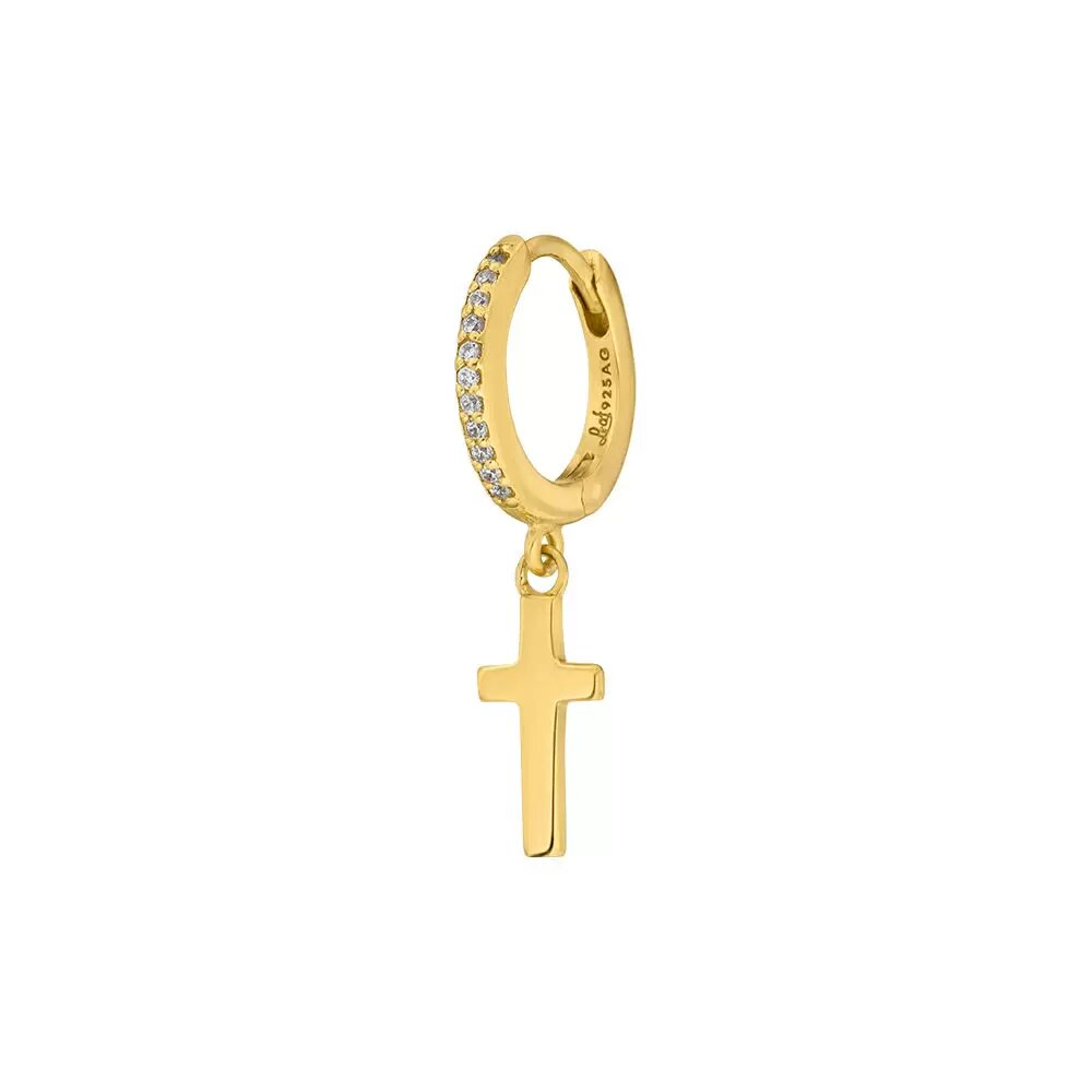 LEAF Singlecreole Kreuz Gelbgold