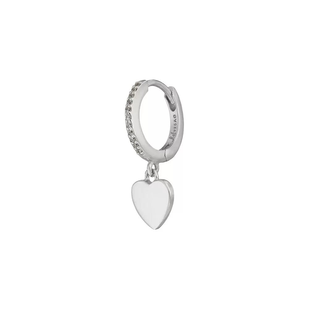 LEAF Singlecreole Heart Sterlingsilber
