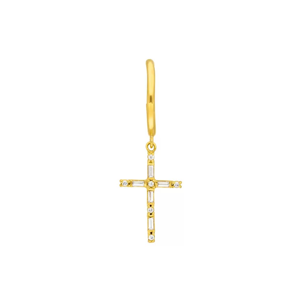 LEAF Singlecreole Sparkle Cross Gelbgold