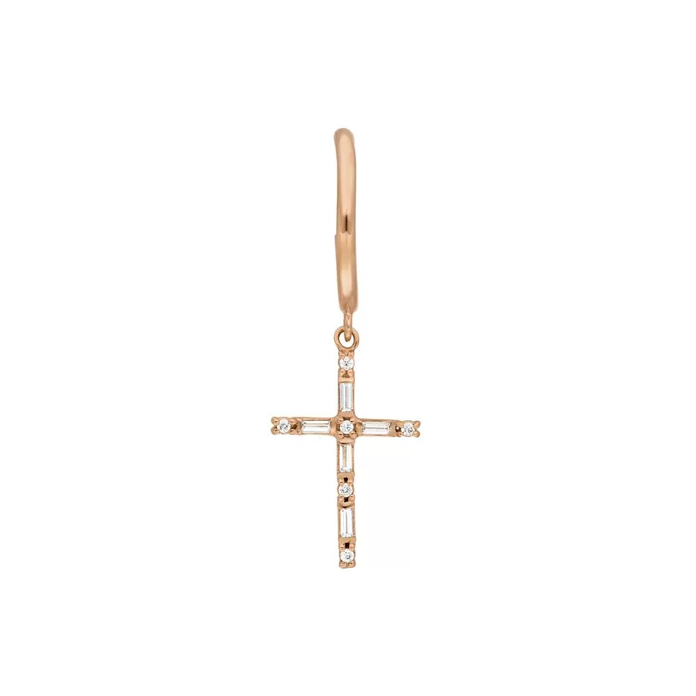 LEAF Singlecreole Sparkle Cross Rosegold