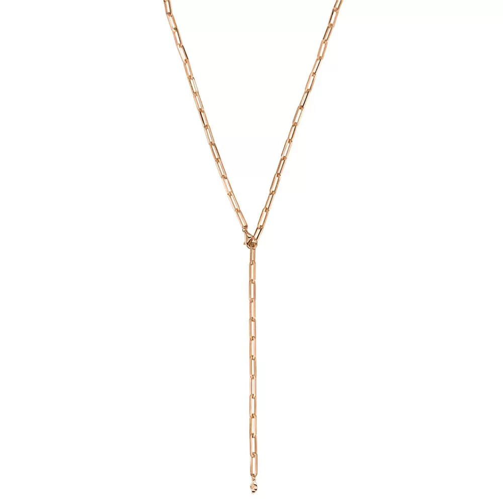 LEAF Y-Gliederhalskette Square Rosegold