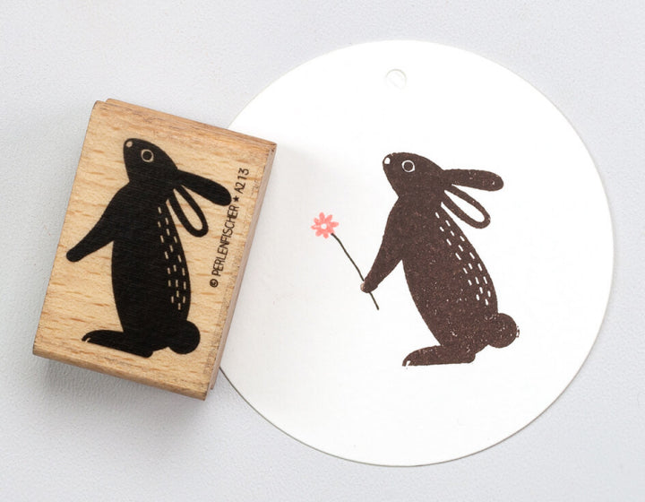 PERLENFISCHER Stempel Hase stehend