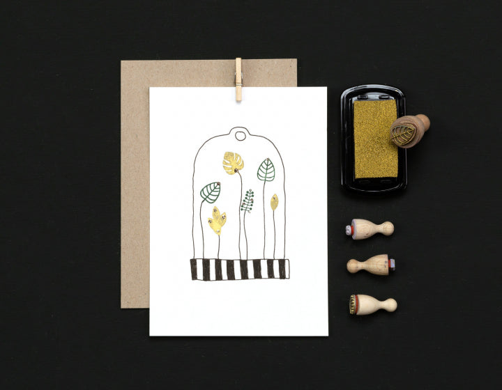 PERLENFISCHER Stempel 166 - Monstera klein