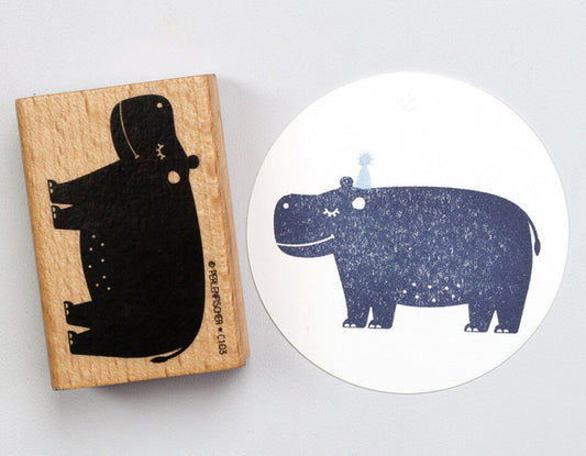 PERLENFISCHER Stempel Nilpferd