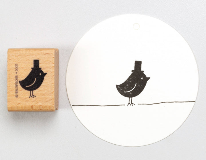 PERLENFISCHER Stempel 214 - Vogel mit Hut