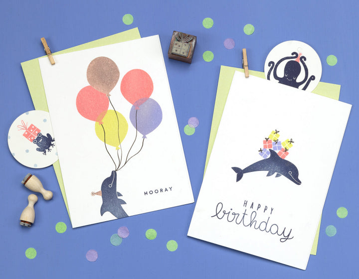 PERLENFISCHER Stempel Delfin