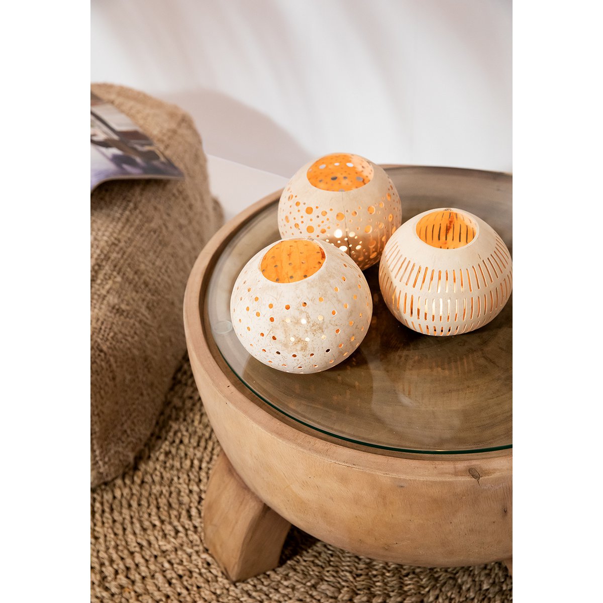 BAZAR BIZAR The Coconut Stripe - Teelichthalter