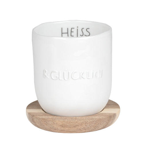 RAEDER DESIGN Guten Morgen Kleiner Becher "Heiss & glücklich"