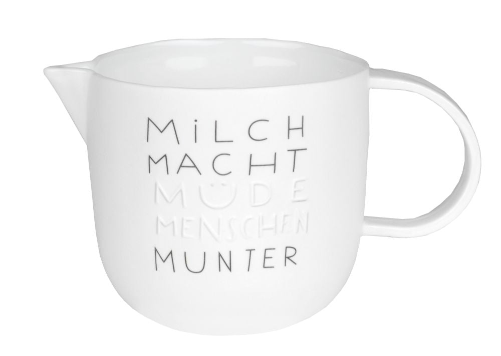 RAEDER DESIGN Guten Morgen Milchkännchen Milch macht müde Menschen munter
