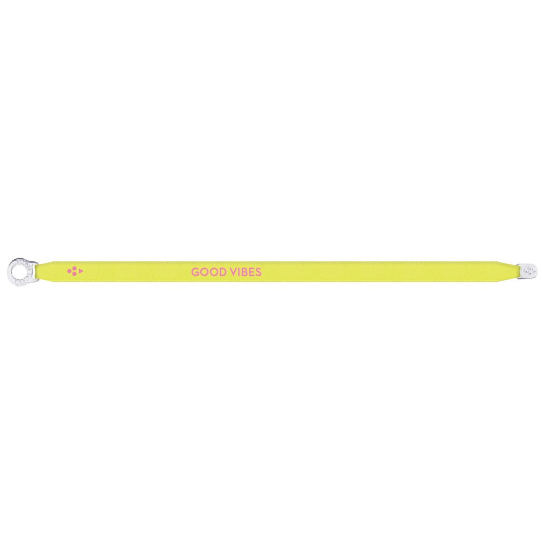 SORBET ISLAND Satin Armband Good Vibes - Neon Yellow