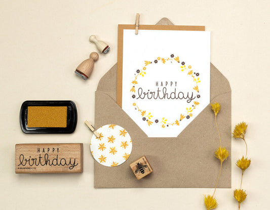 PERLENFISCHER Stempel Happy Birthday 6