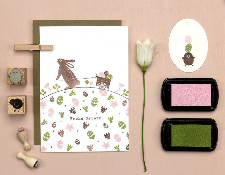 PERLENFISCHER Stempel T025 Frohe Ostern 2